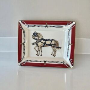 Daniel Hector Royal Coach Red Trinket Dish Bone China Japan